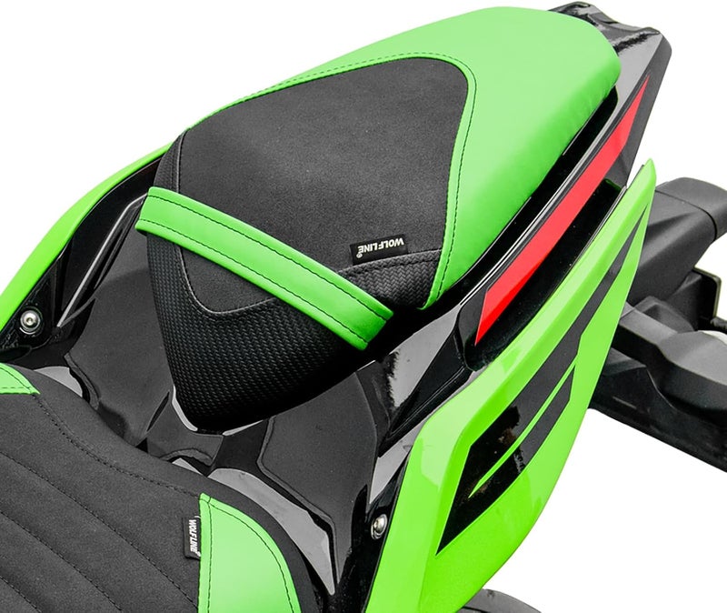 Fayedenicy Motorcycle Ninja 400 Z400 Front Driver Rider Solo Seat Cowls Anti Slip Rear Passenger Seat Covers Cushion Pad for Ka-wasaki Ninja400 Ninja-400 Z 400 Z-400 2018 2019 2020 2021 2022 2023 (Green-Rear) - Image 1